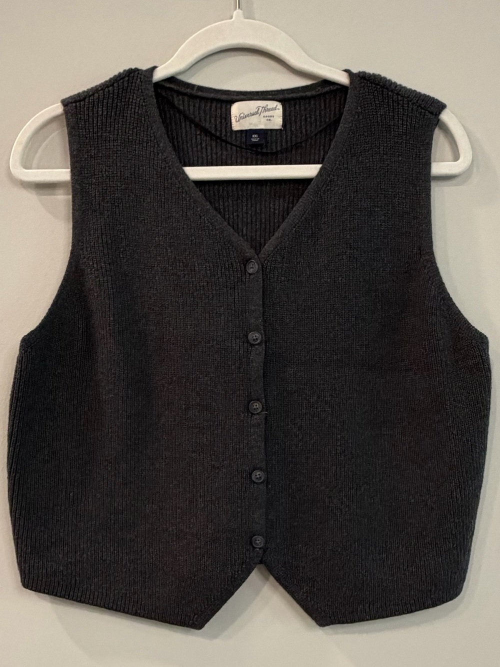 Universal Thread Charcoal Button-Up Knit Vest